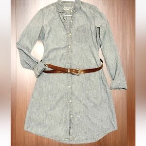 The Gap 1969 Vintage Light Blue Shirt Dress Small Tall